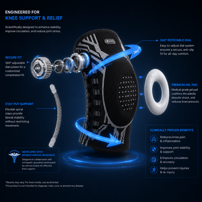 Adjustable Twist-to-Fit Knee Brace