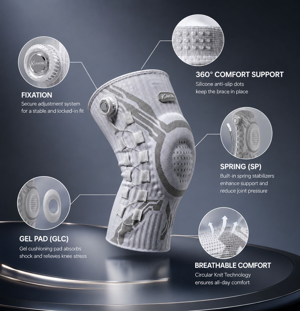 Adjustable Knee Support Brace for Running Stability & Pain Relief