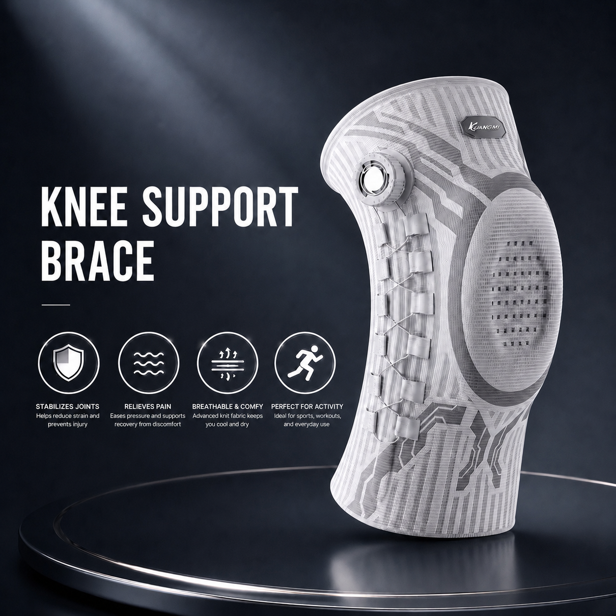 Adjustable Twist-to-Fit Knee Brace